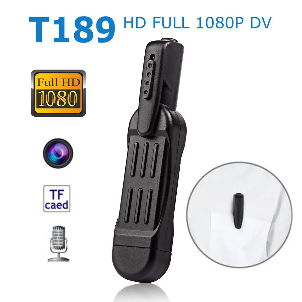 

T189 HD 1080P Mini Pen Camera Micro DV DVR Camcorder Vide Voice recorder Motion Detection micro Sport Pocket Cop Police Cam SQ11