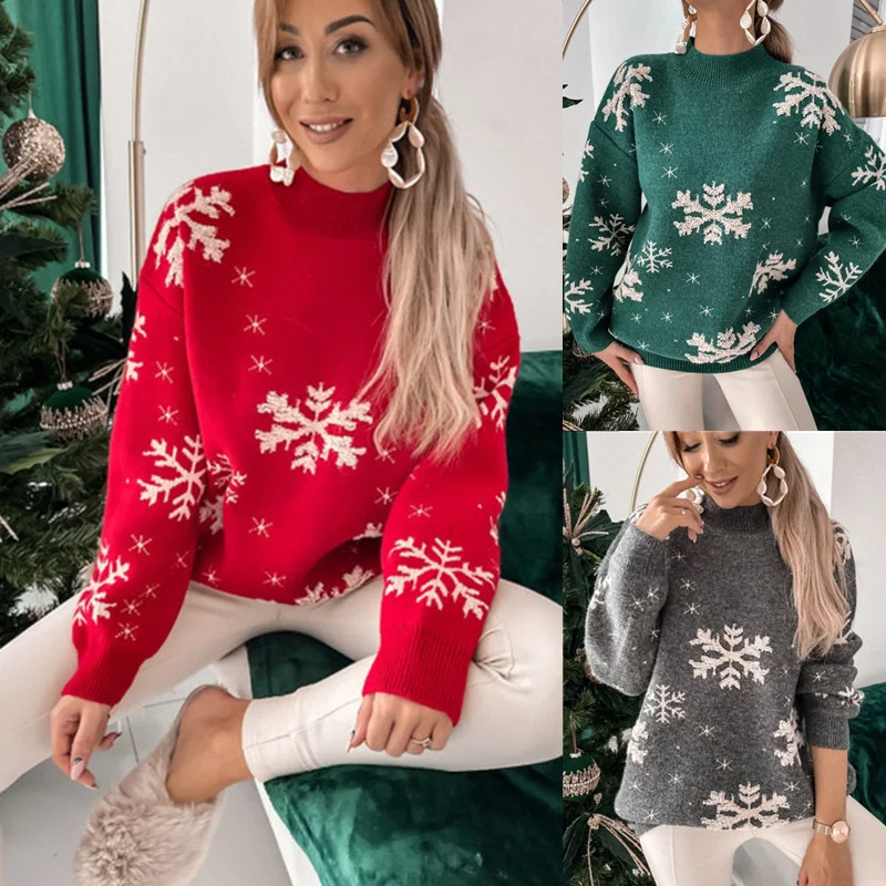 Women 2022 New Cardigan Knight Sweater Snow Towel Embroidery Half High Collar Long Sleeve Women's Christmas Sweater Print Tops
Women 2022 New Cardigan Knight Sweater Snow Towel Embroidery Half High Collar Long Sleeve Women's Christmas Sweater Print Tops