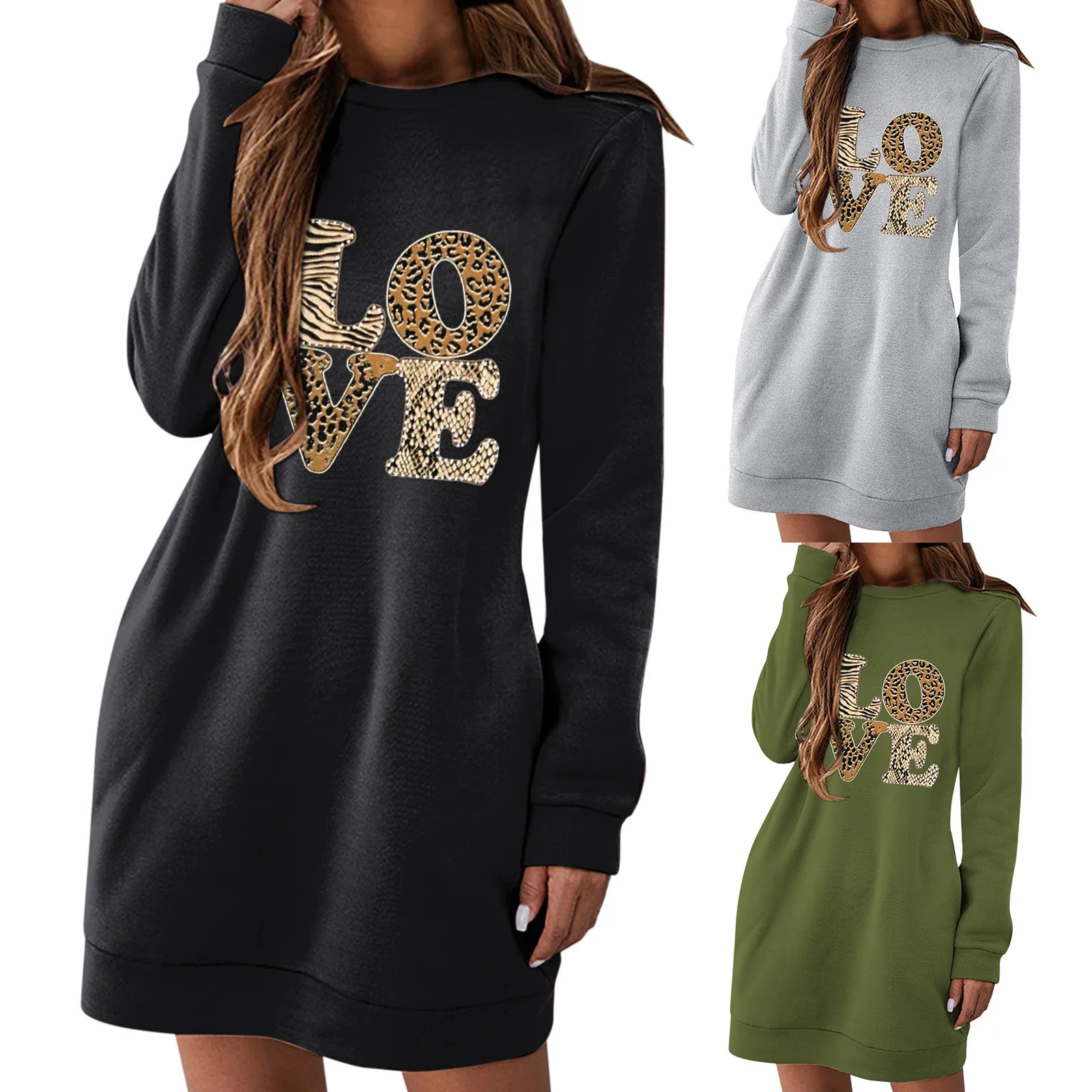 Womens Casual Dresses Round Neck Sweatshirt Long Sleeve Love Shirts Mini Dress Valentines Gift Sweater Dress for Women
Womens Casual Dresses Round Neck Sweatshirt Long Sleeve Love Shirts Mini Dress Valentines Gift Sweater Dress for Women