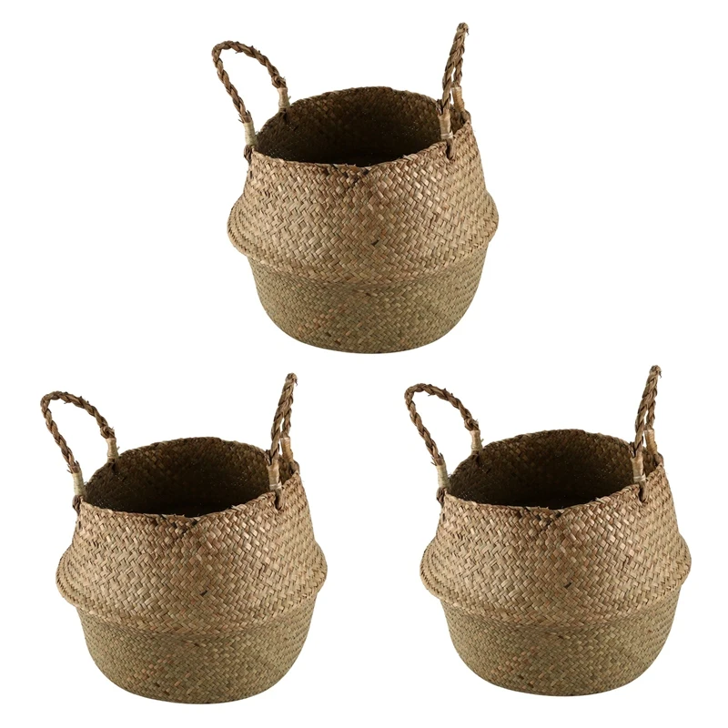 3X Seagrass Wickerwork Basket Rattan Foldable Hanging Flower Pot Planter Woven Dirty Laundry Hamper Storage Basket L
3X Seagrass Wickerwork Basket Rattan Foldable Hanging Flower Pot Planter Woven Dirty Laundry Hamper Storage Basket L