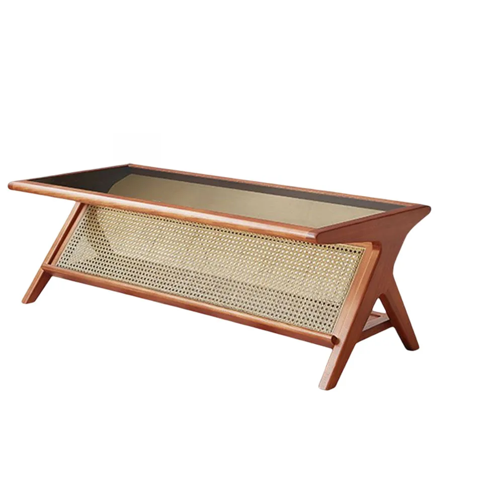 Vintage Coffee Table Solid Wood Dining Table Simple Modern Furniture Dual-Use Rattan Glass Square Table
Vintage Coffee Table Solid Wood Dining Table Simple Modern Furniture Dual-Use Rattan Glass Square Table