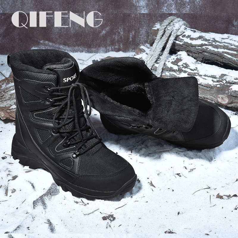 Winter Men Snow Boots Fur Warm Plush Mid-Calf Snow Boots Men Fashion Boots Black Waterproof Footwear Hunting Boots Outdoor Boots
Winter Men Snow Boots Fur Warm Plush Mid-Calf Snow Boots Men Fashion Boots Black Waterproof Footwear Hunting Boots Outdoor Boots