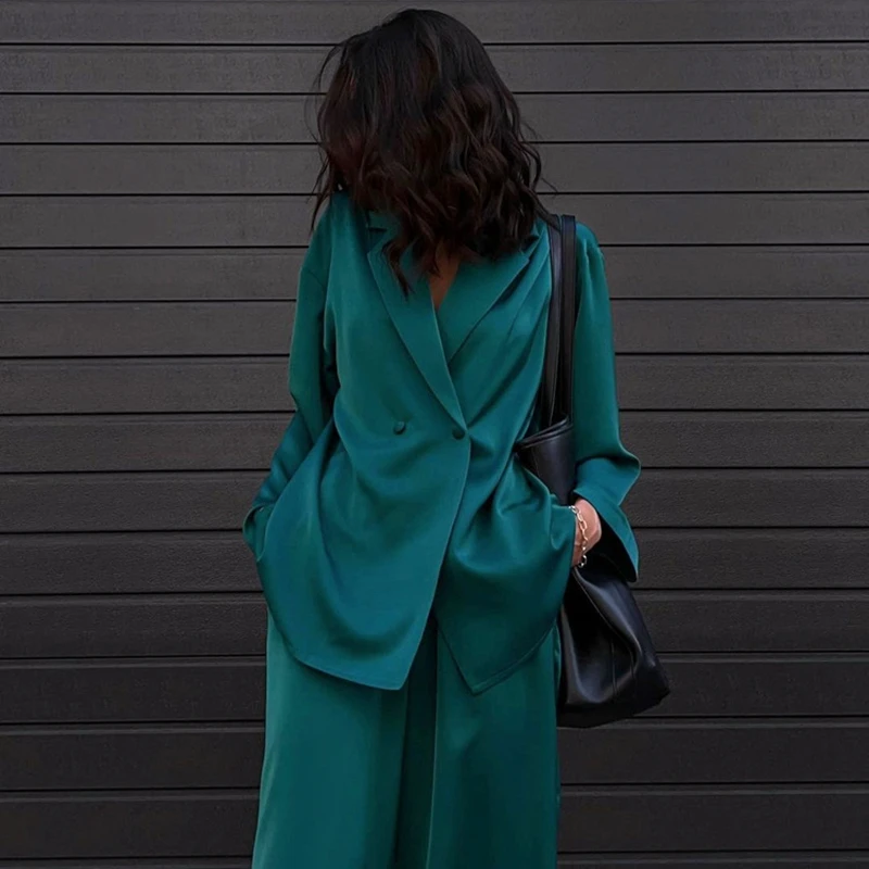 Casual 2 Pieces Pants Blazer Set Outfits Women Drape Satin Suit Long Sleeve Fashion 2022 Ins Style Female Clothing
Casual 2 Pieces Pants Blazer Set Outfits Women Drape Satin Suit Long Sleeve Fashion 2022 Ins Style Female Clothing