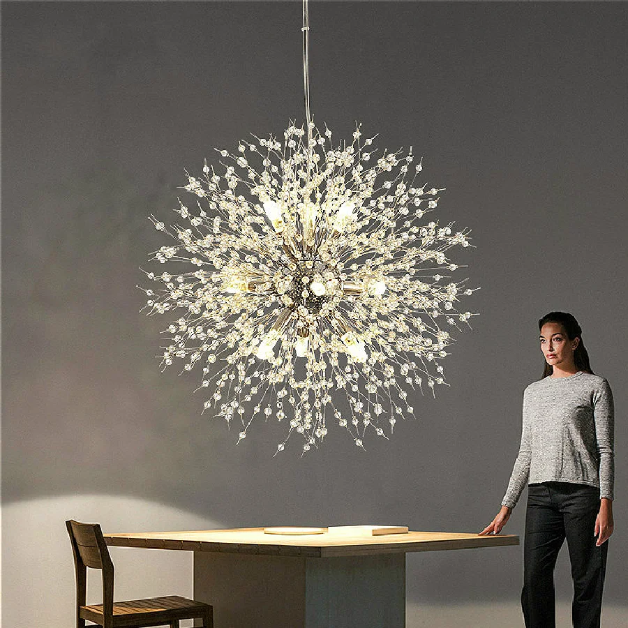 Modern Restaurant LED Crystal Chandelier Dandelion Crystal Chandelier Creative Living Room Bedroom Kitchen Decoration Chandelier
Modern Restaurant LED Crystal Chandelier Dandelion Crystal Chandelier Creative Living Room Bedroom Kitchen Decoration Chandelier