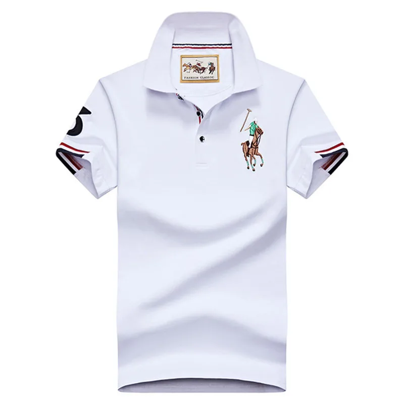 

Hombre Summer New in Short Sleeve cotton Polo Shirt Men Fashion Casual Slim fit horse Polos Shirts Homme golf Clothing