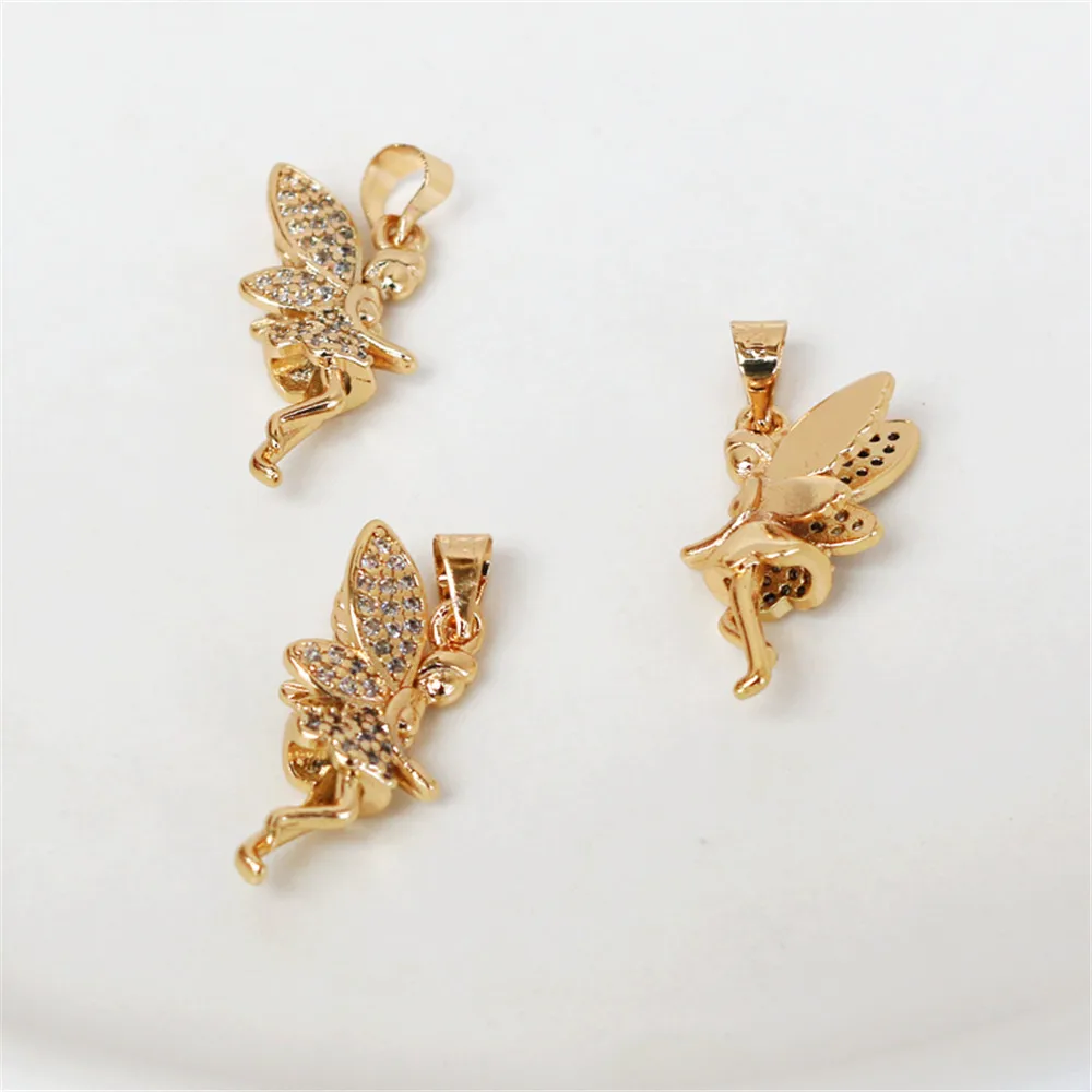 14K gold colored inlaid Zircon Pendant 10*20mm Fairy Pendant DIY Jewelry Bracelet Necklace Earring Pendant 
14K gold colored inlaid Zircon Pendant 10*20mm Fairy Pendant DIY Jewelry Bracelet Necklace Earring Pendant