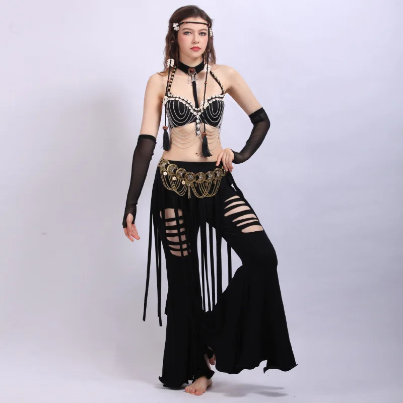 Black Belly Dance Costume Sexy Indian Tribe Cosplay Halloween Costume for Women Tassel Stage Wear Crop Top Festival Outfit 5pc
Black Belly Dance Costume Sexy Indian Tribe Cosplay Halloween Costume for Women Tassel Stage Wear Crop Top Festival Outfit 5pc