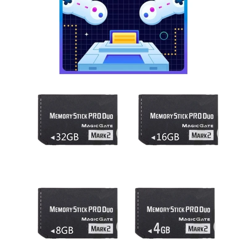 

T8WC 4GB/8GB/16GB/32GB Memory Stick High Capacity Memory Game Cards for PSP1000/2000/3000 MS Gaming Memory Card