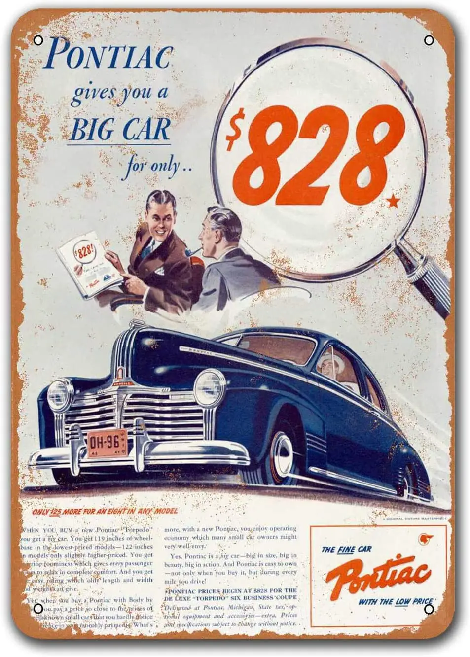 

1941 Pontiac De Luxe Torpedo Six Coupe винтажные жестяные знаки для автомобилей, металлические таблички Sisoso, постер для паба, бара, Ретро Декор стен 8x12 дюймов