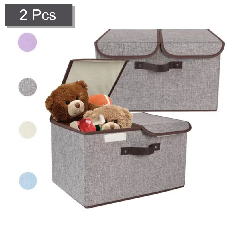 2 Pack Collapsible Fabric Cube Storage Bins Organizer Boxes Baskets with Lids Gray
2 Pack Collapsible Fabric Cube Storage Bins Organizer Boxes Baskets with Lids Gray