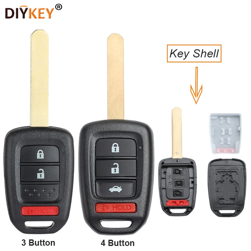 DIYKEY 3/4 Buttons Replacement Remote Key Shell Case Fob With Uncut Blade for Honda CR-V HR-V Crosstour 2013 2014 2015 2016
DIYKEY 3/4 Buttons Replacement Remote Key Shell Case Fob With Uncut Blade for Honda CR-V HR-V Crosstour 2013 2014 2015 2016