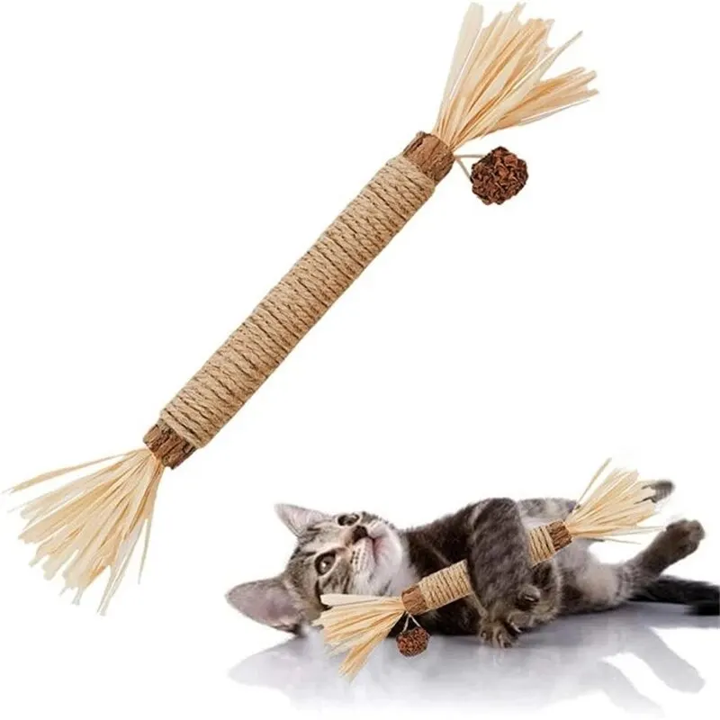 

Pet Cat Wooden Polygonum Stick Molar Stick Catnip Cat Tooth Cleaning Silvervin Stick Cane Lafite Grass Cat Toy Teething Stick