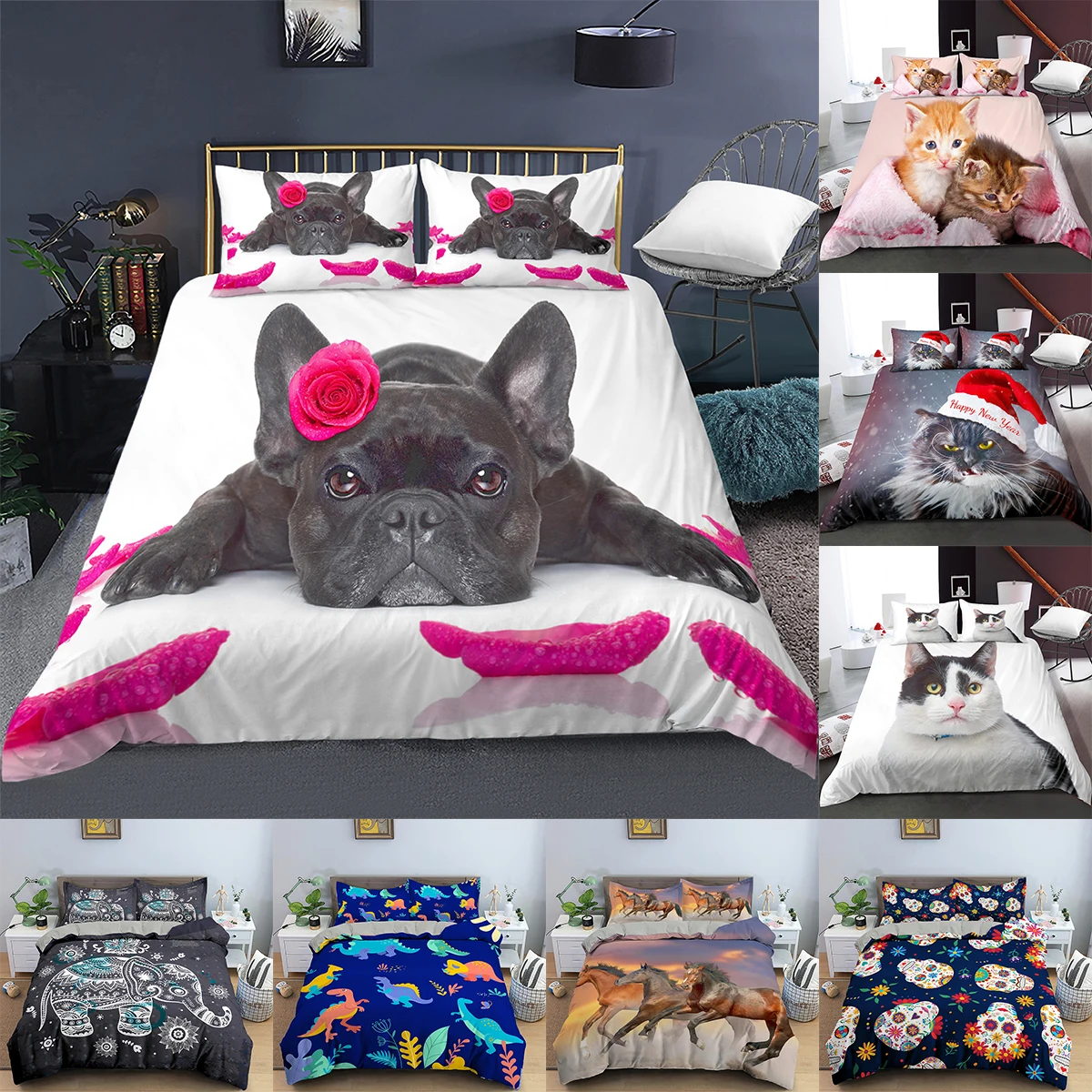 Cute Dog Printed Duvet Cover Set Luxury Bedding Sets For Bedroom Queen King Quilt Covers With Pillowcase Soft Bedclothes Set
Cute Dog Printed Duvet Cover Set Luxury Bedding Sets For Bedroom Queen King Quilt Covers With Pillowcase Soft Bedclothes Set