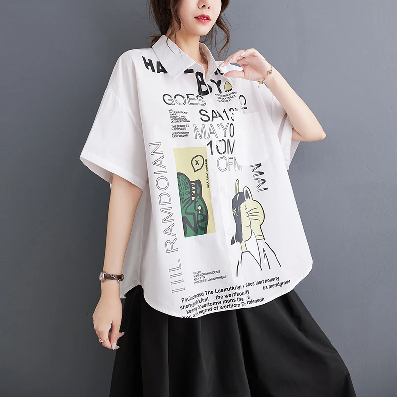 2023 New Arrival Korea Style Cartoon Print Sweet Girl's Chic Summer Blouse Shirts Street Fashion Women Casual Blouse Tops
2023 New Arrival Korea Style Cartoon Print Sweet Girl's Chic Summer Blouse Shirts Street Fashion Women Casual Blouse Tops