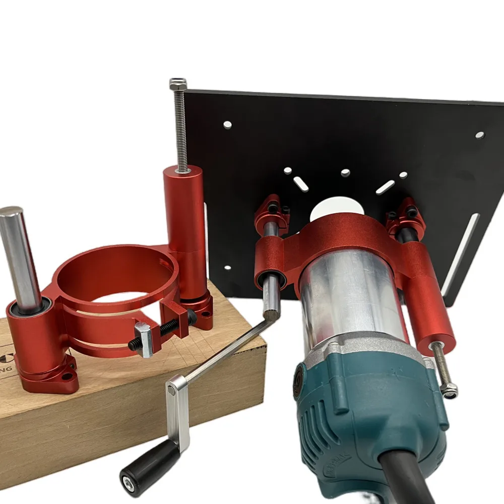 Precision Router Lift Aluminum Router Table Insert Plate Set - Wood Router Lifting Base for Working Benches DIY Tool 
Precision Router Lift Aluminum Router Table Insert Plate Set - Wood Router Lifting Base for Working Benches DIY Tool