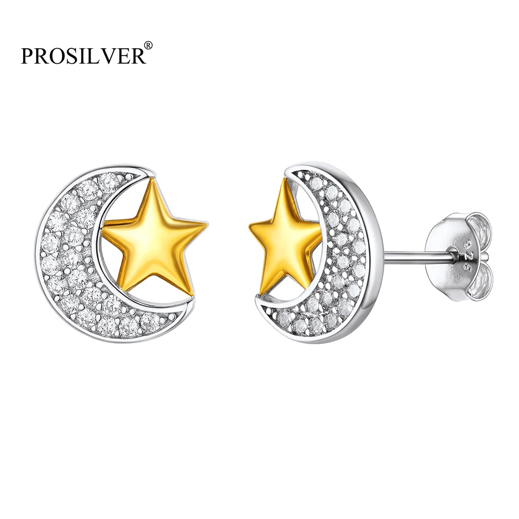 Женские серьги-гвоздики из серебра 925 пробы с Луной и звездами
Женские серьги-гвоздики из серебра 925 пробы с Луной и звездами