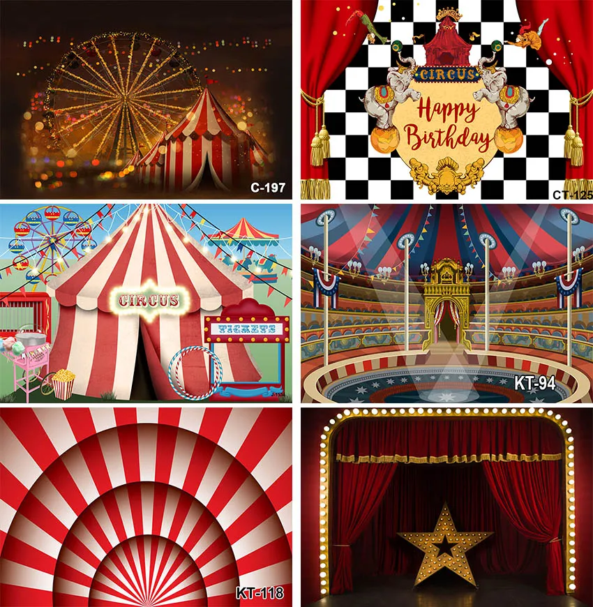 

Circus Theme Party Backdrop Decor Newborn Baby Birthday Circus Carnival Clown Play Show Children Portrait Photography Background