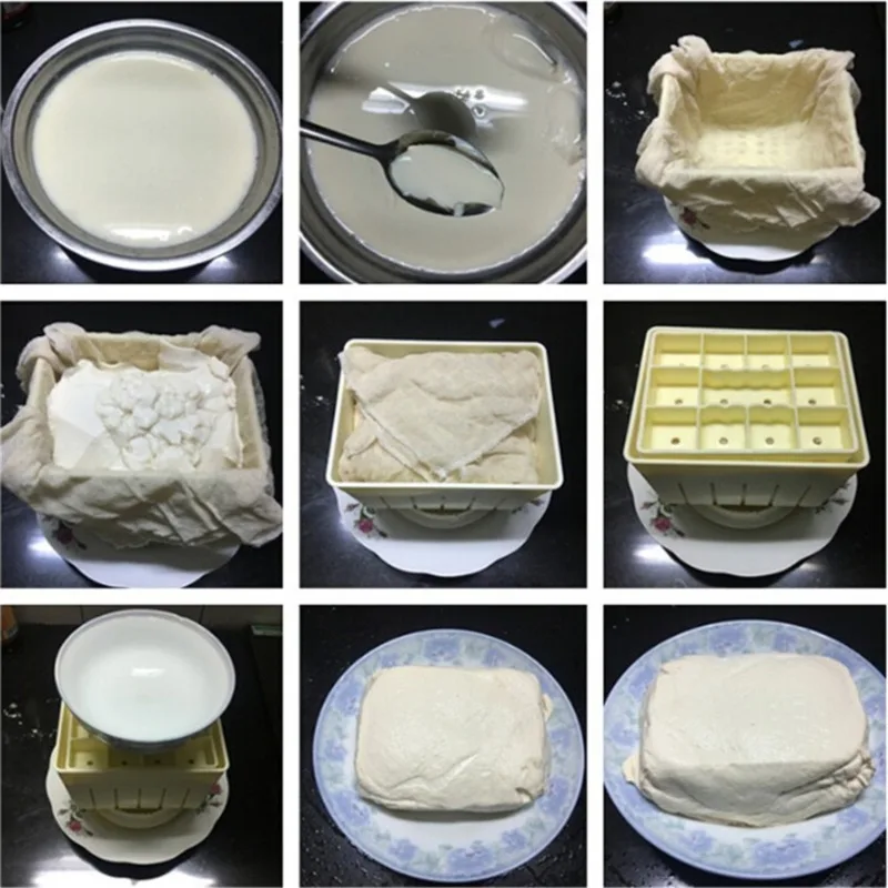 New Homemade Tofu Mold Soybean Curd Tofu Making Mold With Cheese Cloth DIY Plastic Tofu Press Mould Kitchen Cooking Tool Set
New Homemade Tofu Mold Soybean Curd Tofu Making Mold With Cheese Cloth DIY Plastic Tofu Press Mould Kitchen Cooking Tool Set