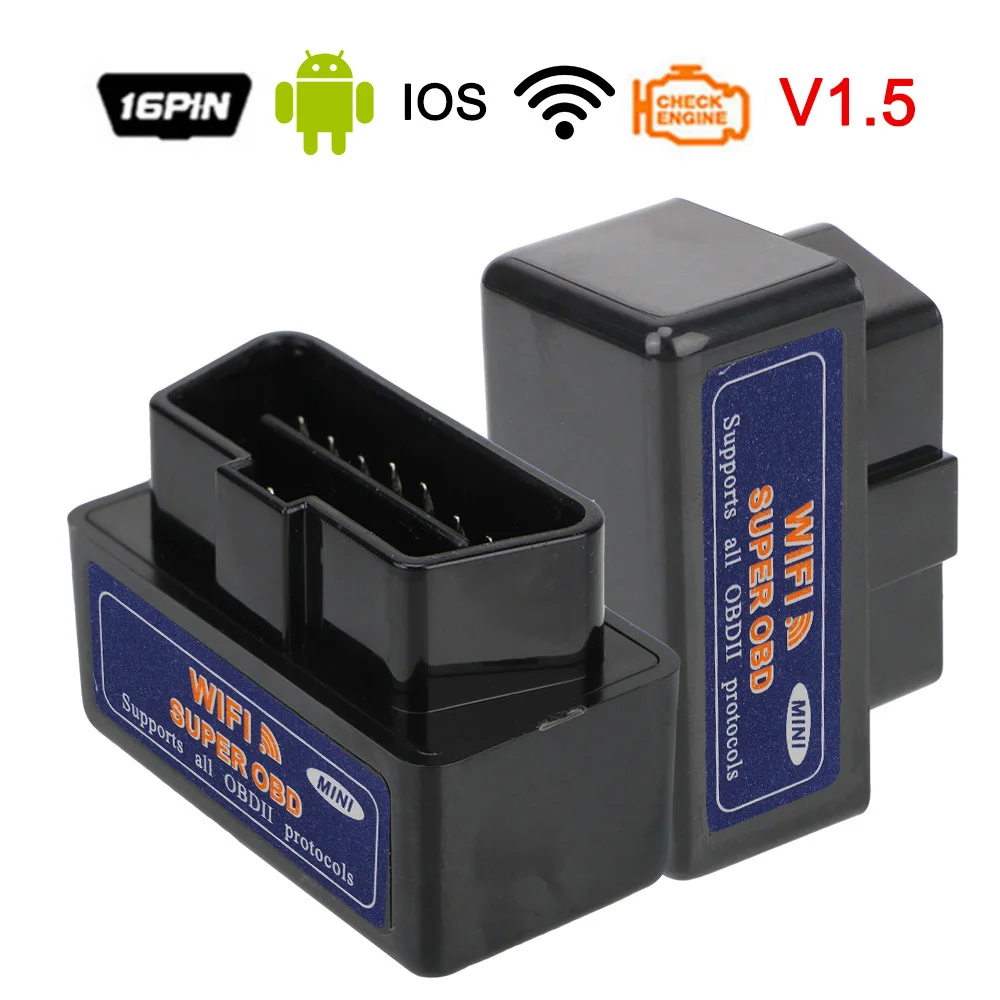 WIFI Mini ELM327 OBD2 Car Accessories Diagnostic Tool Work On IOS/Android Hardware V1.5 Interface 
WIFI Mini ELM327 OBD2 Car Accessories Diagnostic Tool Work On IOS/Android Hardware V1.5 Interface