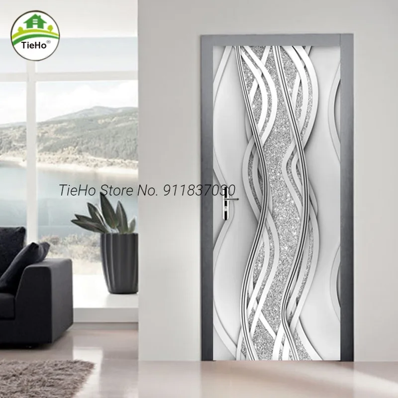 Luxury Modern PVC Door Sticker Self Adhesive Vinyl Silver Water Wave Pattern Waterproof Wall Sticker Home Decor Wallpaper
Luxury Modern PVC Door Sticker Self Adhesive Vinyl Silver Water Wave Pattern Waterproof Wall Sticker Home Decor Wallpaper