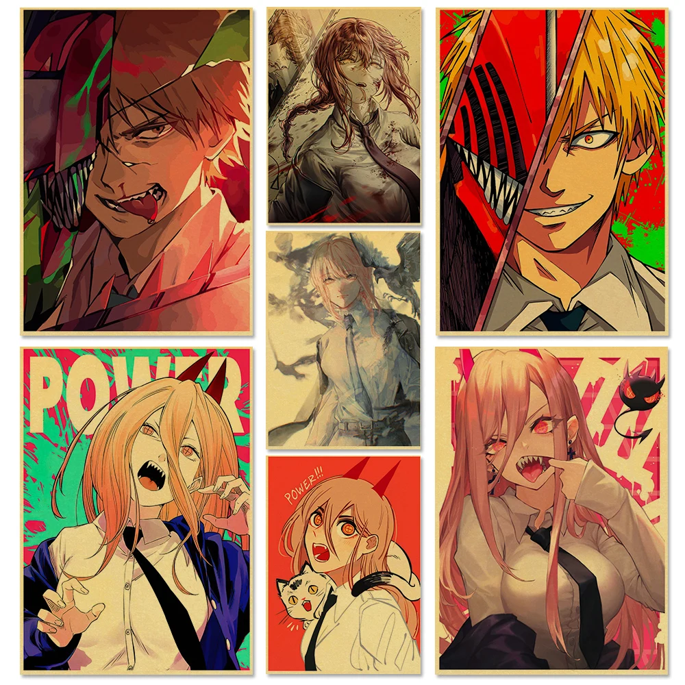 Anime Chainsaw Man Poster Power Denji Makima Retro Kraft Paper Posters High Quality Art Painting for Home Decor Wall Stickers
Anime Chainsaw Man Poster Power Denji Makima Retro Kraft Paper Posters High Quality Art Painting for Home Decor Wall Stickers