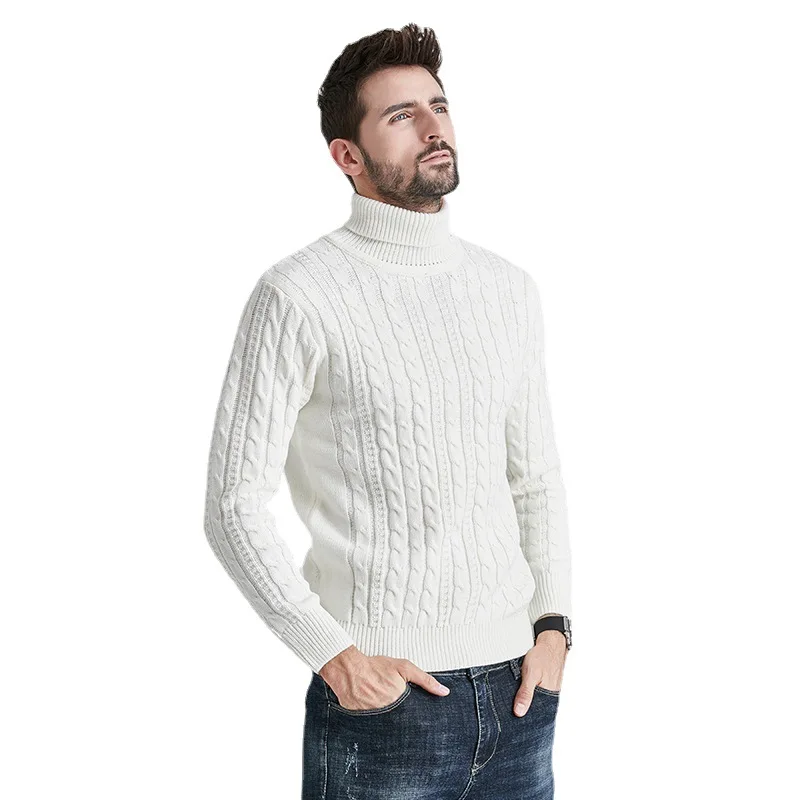 Winter High Neck Thick Warm Sweater Men Turtleneck Slim Fit Pullover Knitwear Male Double collar Casual Men's Knitted Sweater
Winter High Neck Thick Warm Sweater Men Turtleneck Slim Fit Pullover Knitwear Male Double collar Casual Men's Knitted Sweater