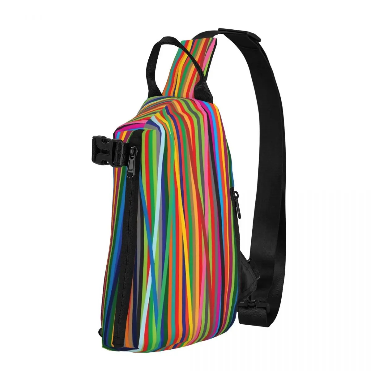 

Нагрудная сумка в полоску унисекс, винтажная деловая миниатюрная сумочка на ремне с абстрактным принтом для отдыха на природе и походов