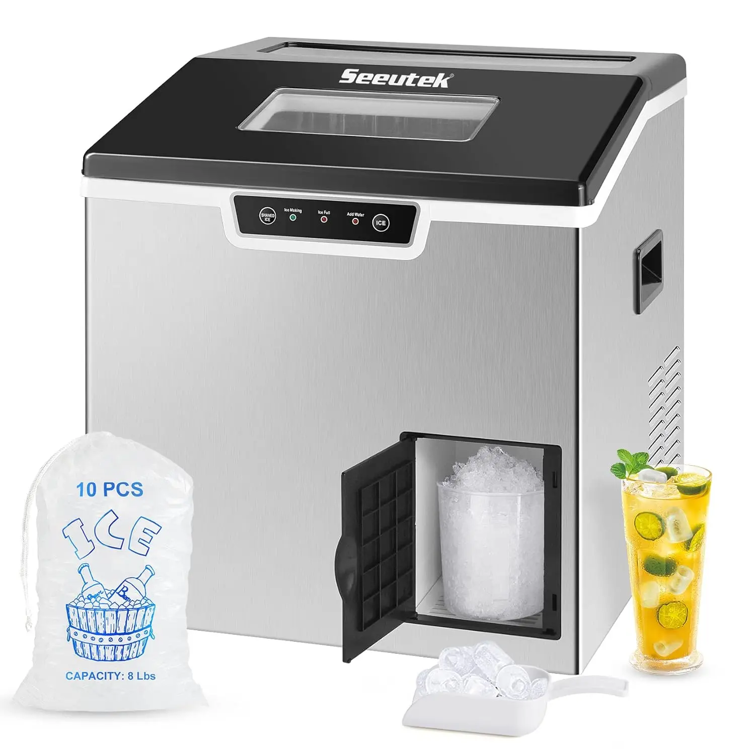 2 in 1 Ice Maker Machine Countertop and Ice Shaver Machine Crushed Ice Maker 18 Cubes/11Mins 44lbs/ Automatic and Manual Fillin
2 in 1 Ice Maker Machine Countertop and Ice Shaver Machine Crushed Ice Maker 18 Cubes/11Mins 44lbs/ Automatic and Manual Fillin