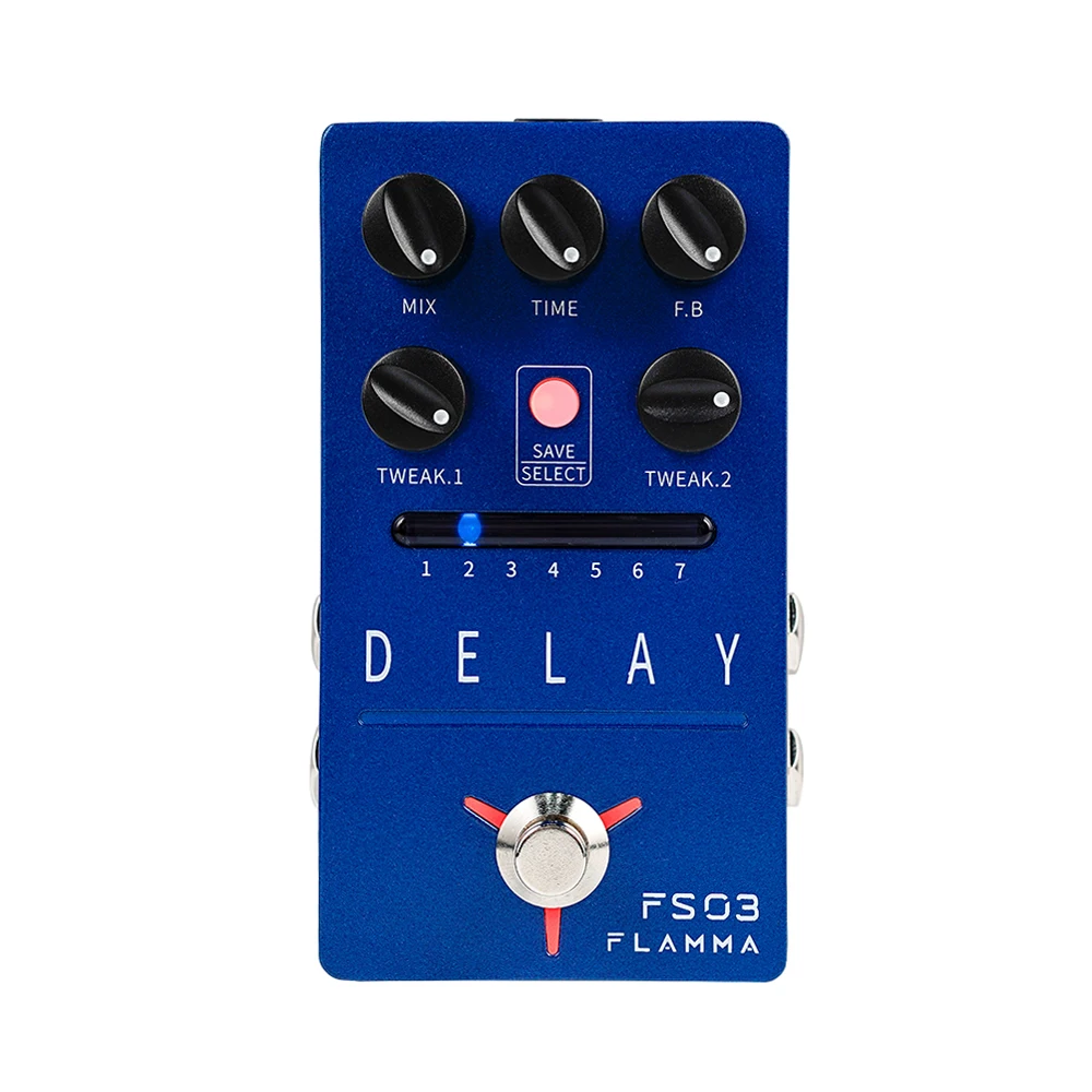 

FLAMMA FS03 Delay Effects Pedal Guitar Stereo Delay Pedal 6 Delay Effects with 80s Looper Storable Presets Tap Tempo Trail on