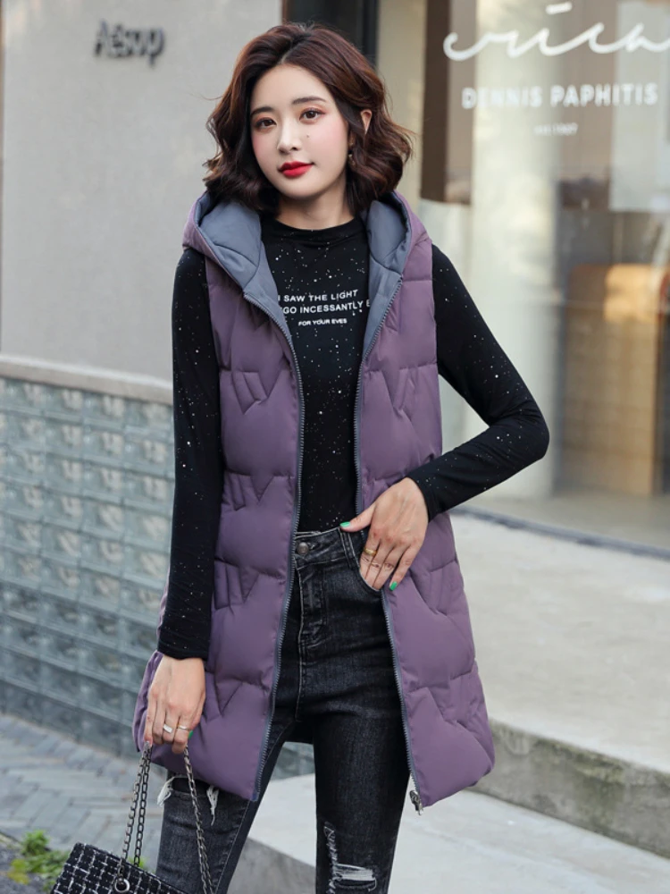2023 New Autumn Winter Warm Padded Jacket Women Double Wear Cotton Vest Coat Female Thickened Mid Length Waistcoat
2023 New Autumn Winter Warm Padded Jacket Women Double Wear Cotton Vest Coat Female Thickened Mid Length Waistcoat