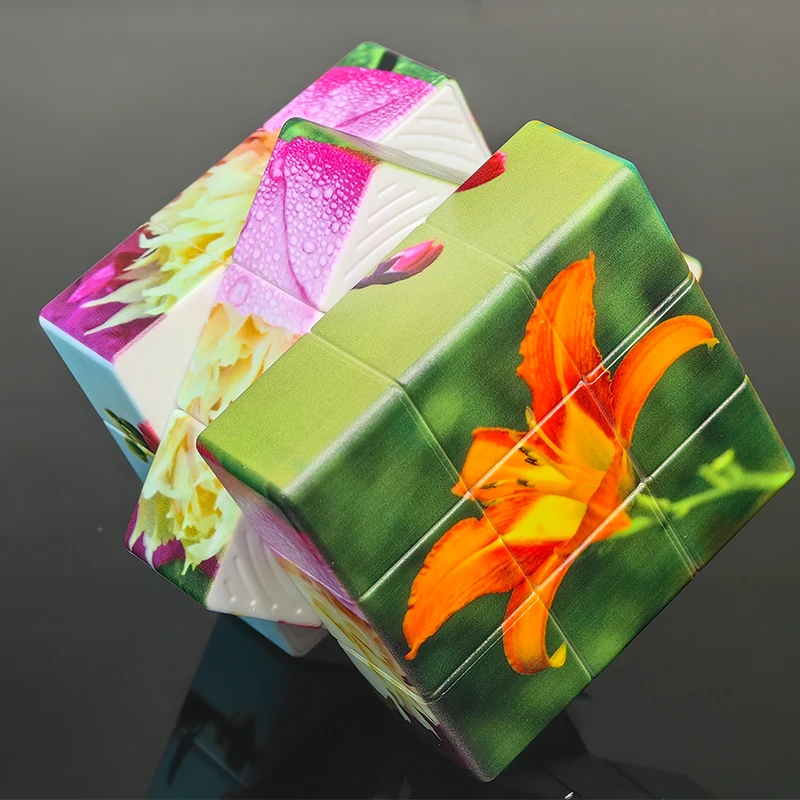 

3x3x3 Puzzle Cube Flowers Printing Cube Professional 3x3 Cubo Magico Kid Toy Antistress Cube Hungarian Fidget Toys