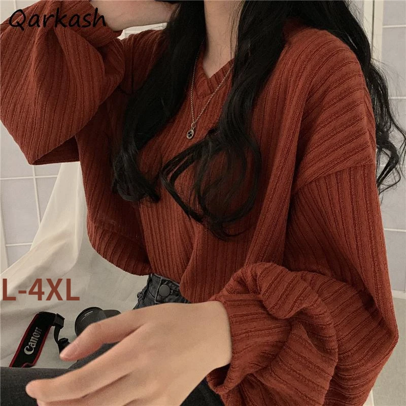L-4XL Sweatshirts Women Solid Cropped V-neck Loose Minimalist Spring Casual Ulzzang Ladies Teens 4 Colors Soft All-match Autumn
L-4XL Sweatshirts Women Solid Cropped V-neck Loose Minimalist Spring Casual Ulzzang Ladies Teens 4 Colors Soft All-match Autumn