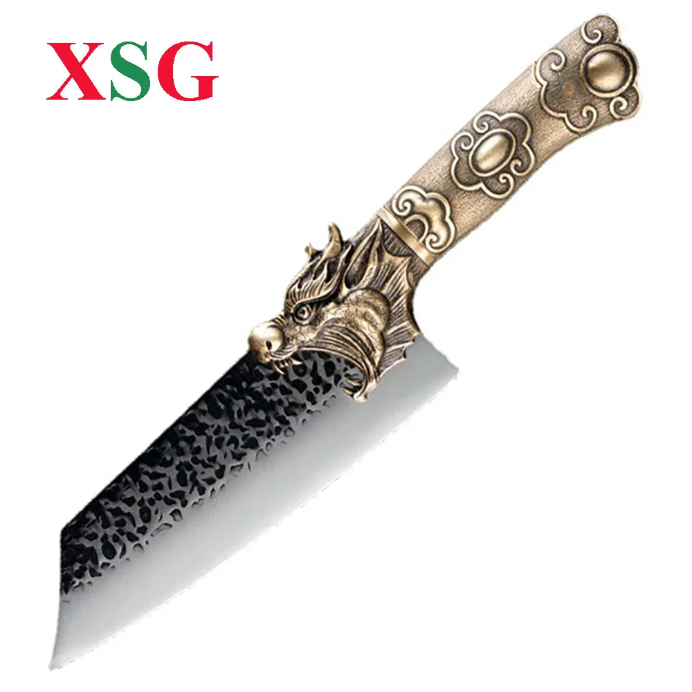 XSG Longquan Boning Knife Kiritsuke Knife Handmade Forged Chef Knife Beautiful Pure Copper Dragon Handle Kitchen Meat Cleaver
XSG Longquan Boning Knife Kiritsuke Knife Handmade Forged Chef Knife Beautiful Pure Copper Dragon Handle Kitchen Meat Cleaver