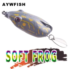 AYWFISH Rat Fishing Lure Frog 5.5CM 12.5G High Quality Silicon Artificial Bait 360° Sequins Topwater Soft Mouse Bass Fish Tackle