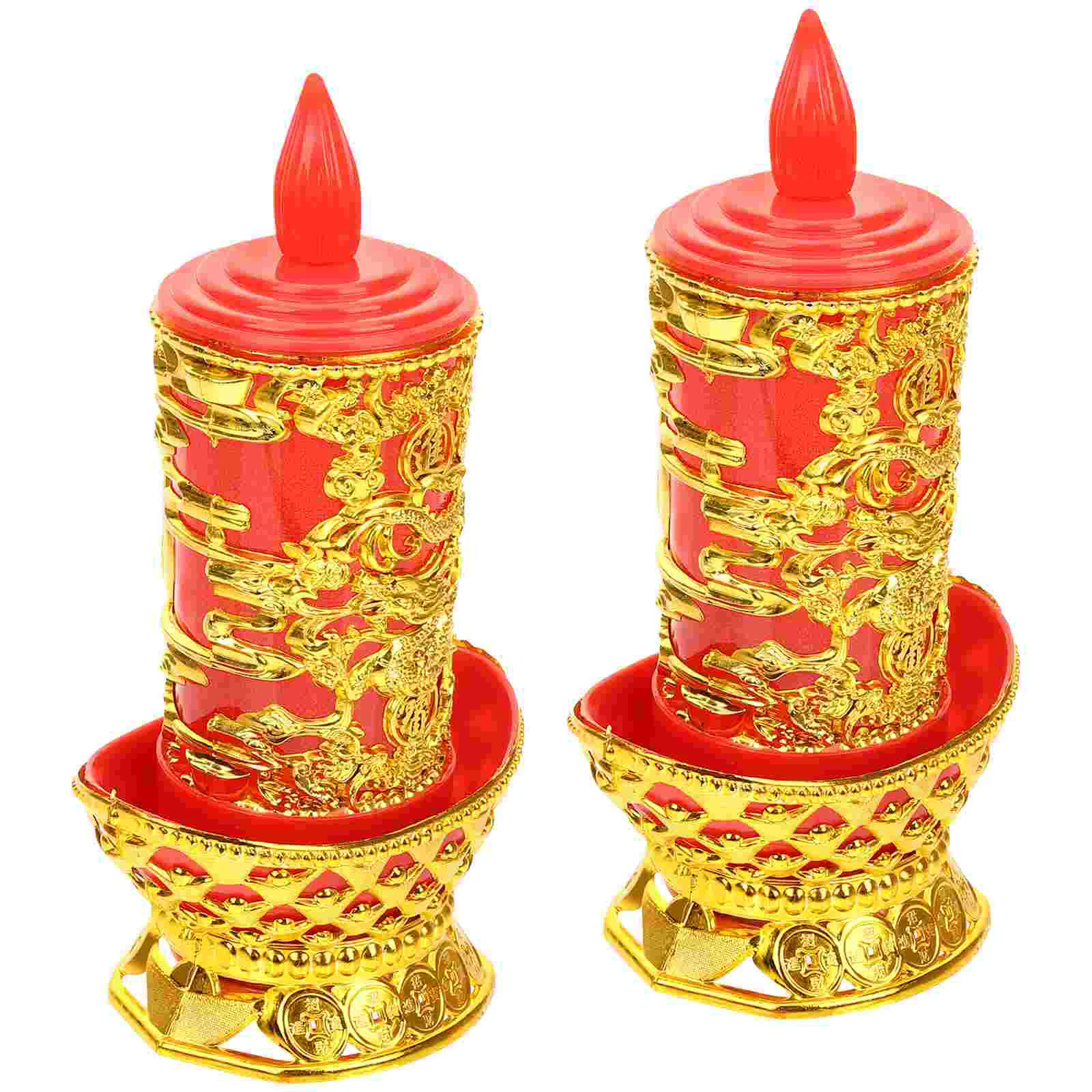 2 Pcs Sacrificial Lamp Buddhism Altar Candles Retro Decor Decorate LED Plastic Lamps Hall Red
2 Pcs Sacrificial Lamp Buddhism Altar Candles Retro Decor Decorate LED Plastic Lamps Hall Red