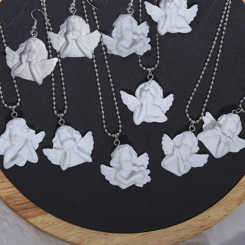 New White Cupid Love Angel Necklaces Earrings for Women Jewelry Sets Vintage Necklaces Cupid Drop Earrings Lover Jewelry
New White Cupid Love Angel Necklaces Earrings for Women Jewelry Sets Vintage Necklaces Cupid Drop Earrings Lover Jewelry
