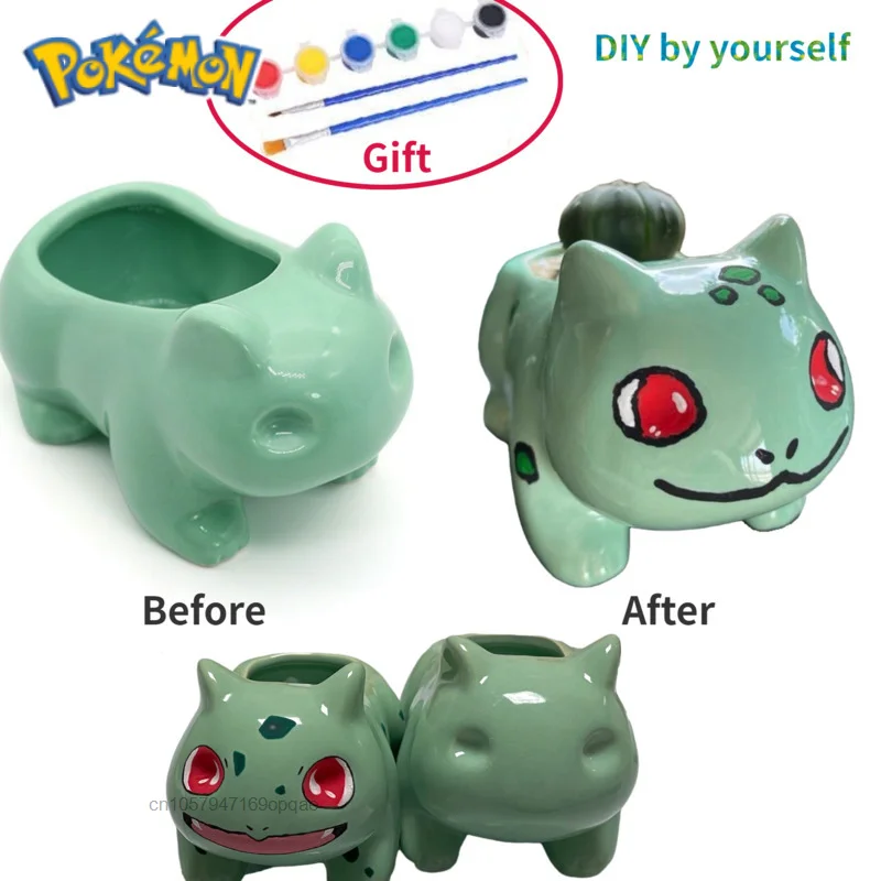 Pokemon Bulbasaur Creative DIY Toys Ceramic Flower Pot Pocket Monsters Cartoon Succulent Plant Animal Desktop Garden Decoration
Pokemon Bulbasaur Creative DIY Toys Ceramic Flower Pot Pocket Monsters Cartoon Succulent Plant Animal Desktop Garden Decoration