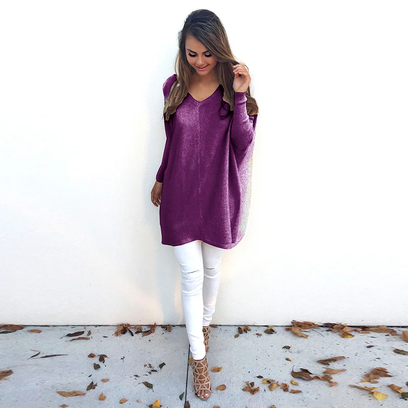 Autumn Long Sleeve V Neck Pullovers Women Sweaters Casual Loose Long Sweater Women Thin Pullovers For Female Tops
Autumn Long Sleeve V Neck Pullovers Women Sweaters Casual Loose Long Sweater Women Thin Pullovers For Female Tops