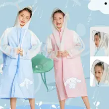 Sanrio Cinnamoroll Childrens extended raincoatsafety reflective strip elementary school cartoon Backpack space cute raincoat