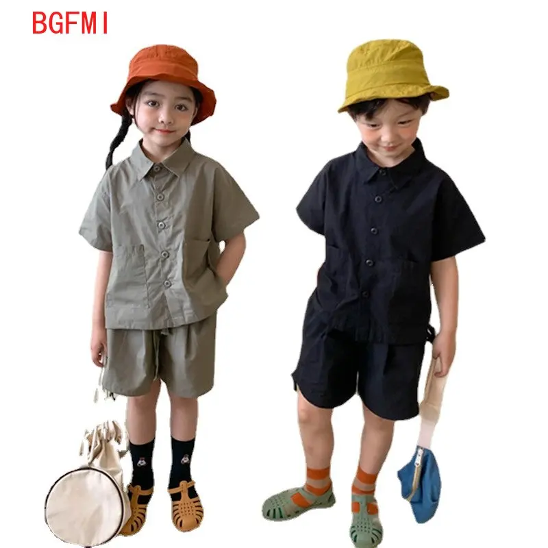 Summer Fashion Workwear Suits Baby Boys Girls Children Turn-down Collar T-shirt + Loose Cotton Shorts New High Quality Suit 2-9Y
Summer Fashion Workwear Suits Baby Boys Girls Children Turn-down Collar T-shirt + Loose Cotton Shorts New High Quality Suit 2-9Y