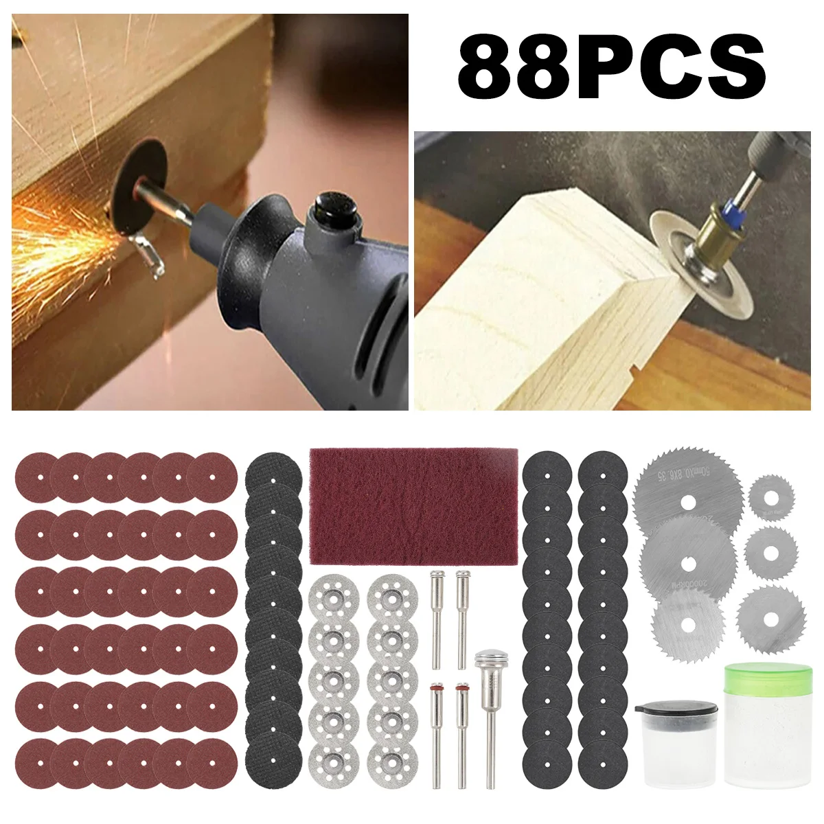 88pcs Diamond Cutting Discs Metal Saw Blade Set Sanding Grinding Wheel Circular Saw Blade Woodworking Metal Rotary Tool
88pcs Diamond Cutting Discs Metal Saw Blade Set Sanding Grinding Wheel Circular Saw Blade Woodworking Metal Rotary Tool