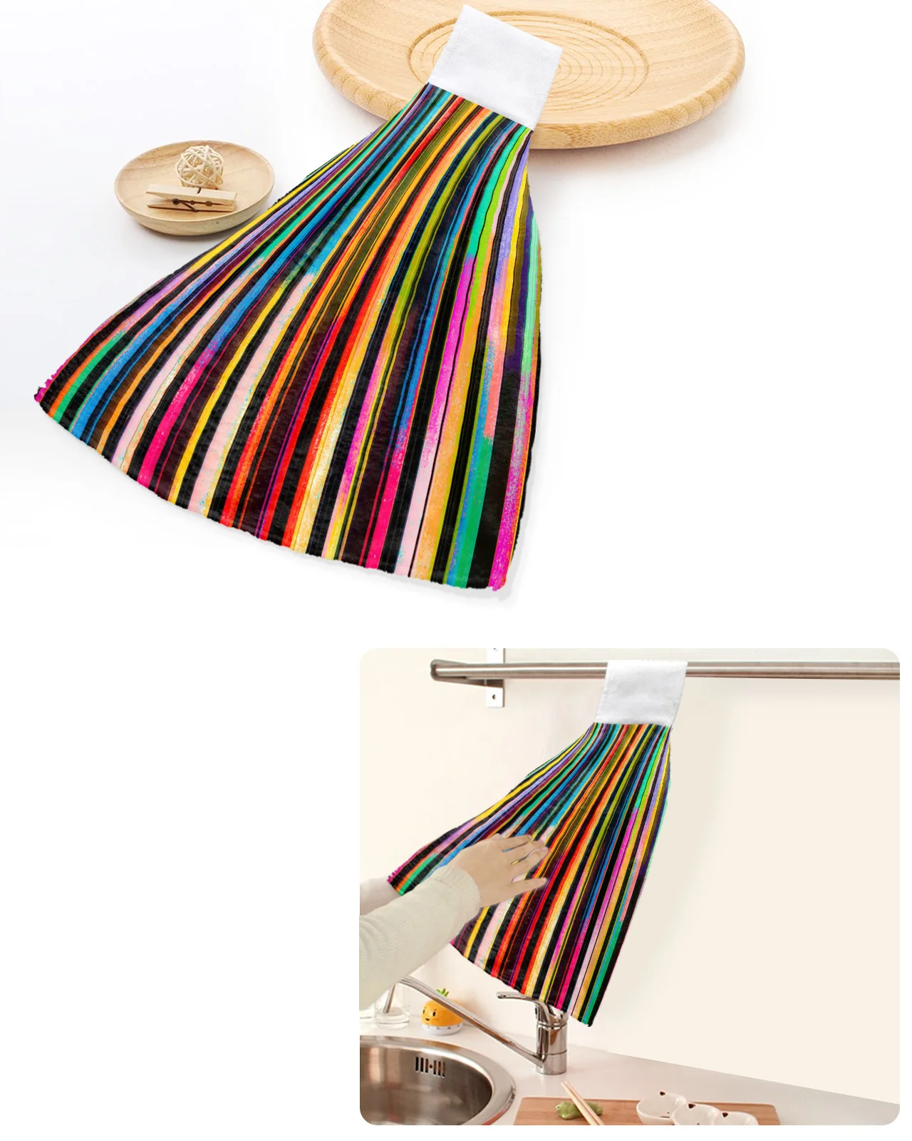 Color Stripes Hand Towels Home Kitchen Bathroom Dishcloths Hand Towel With Hanging Loops Quick Dry Soft Absorbent Towels
Color Stripes Hand Towels Home Kitchen Bathroom Dishcloths Hand Towel With Hanging Loops Quick Dry Soft Absorbent Towels