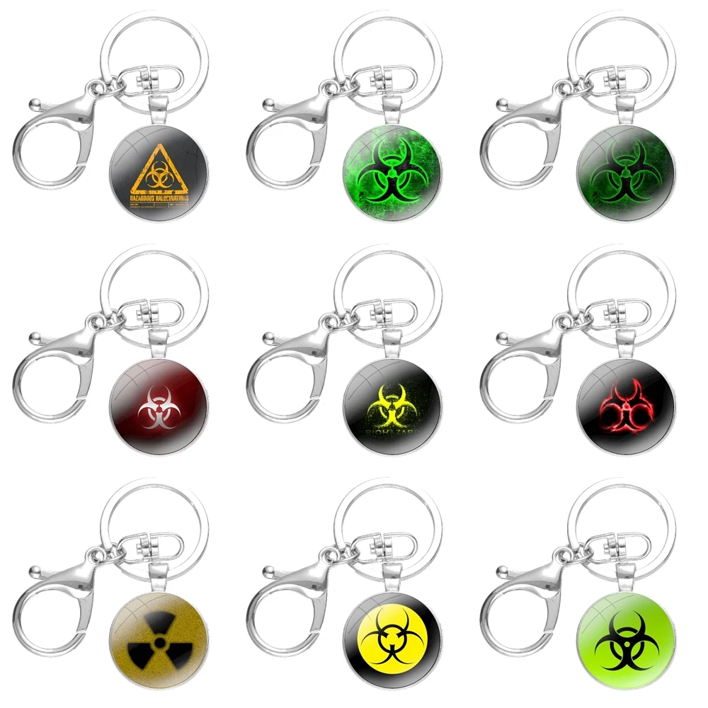 Keychain Handmade Glass Cabochon Key Ring Holder Pendant Key Chains Cartoon Fashion Creative Design biohazard symbol
Keychain Handmade Glass Cabochon Key Ring Holder Pendant Key Chains Cartoon Fashion Creative Design biohazard symbol