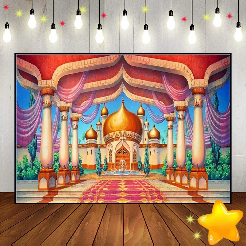 

King's Castle Gorgeous Palace Chandelier Indoor Background Photo Party Photography Backdrops Decoration Custom Birthday Backdrop