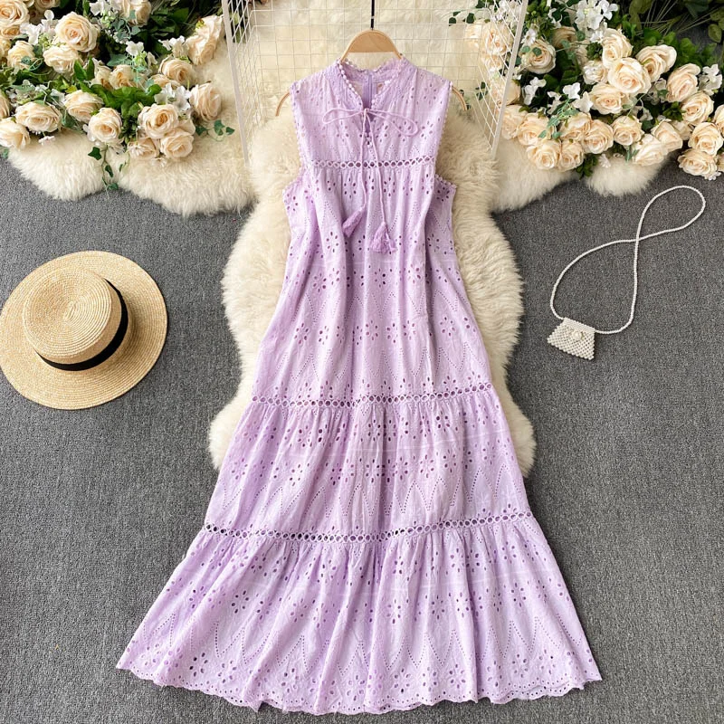 Bohemian Maxi Dress For Women Summer Design With Unique Cutouts A-line Long Vacation Dress Sleeveless Vest Dress
Bohemian Maxi Dress For Women Summer Design With Unique Cutouts A-line Long Vacation Dress Sleeveless Vest Dress