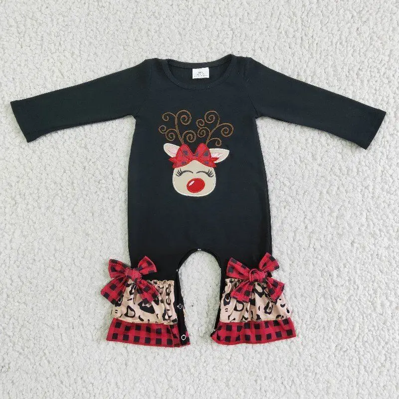 RTS Christmas girls romper deer pattern hidden button bows design long sleeve 100% cotton fall winter baby clothing sets
RTS Christmas girls romper deer pattern hidden button bows design long sleeve 100% cotton fall winter baby clothing sets