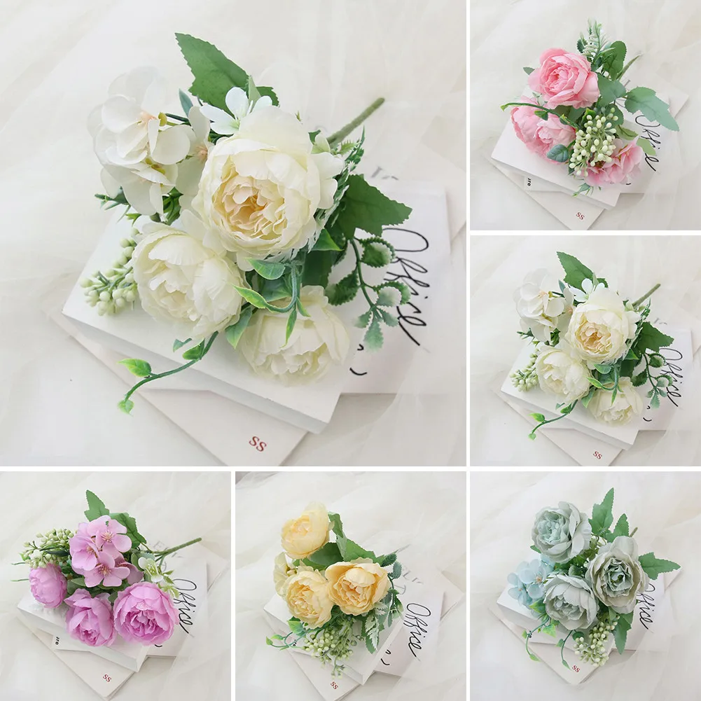 1PCS Artificial Flowers Spring Hydrangea Peony Simulation Bouquet Artificial Flowers Silk Peony Bouquet Fake Rose Wedding Home
1PCS Artificial Flowers Spring Hydrangea Peony Simulation Bouquet Artificial Flowers Silk Peony Bouquet Fake Rose Wedding Home