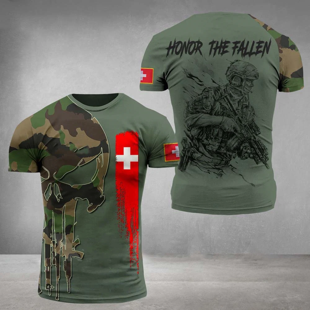 Switzerland Flag Summer Men's T-Shirt Round Neck Veterans Printed T-Shirts Swiss Tops Oversized Camo Streetwear Short Sleeves
Switzerland Flag Summer Men's T-Shirt Round Neck Veterans Printed T-Shirts Swiss Tops Oversized Camo Streetwear Short Sleeves