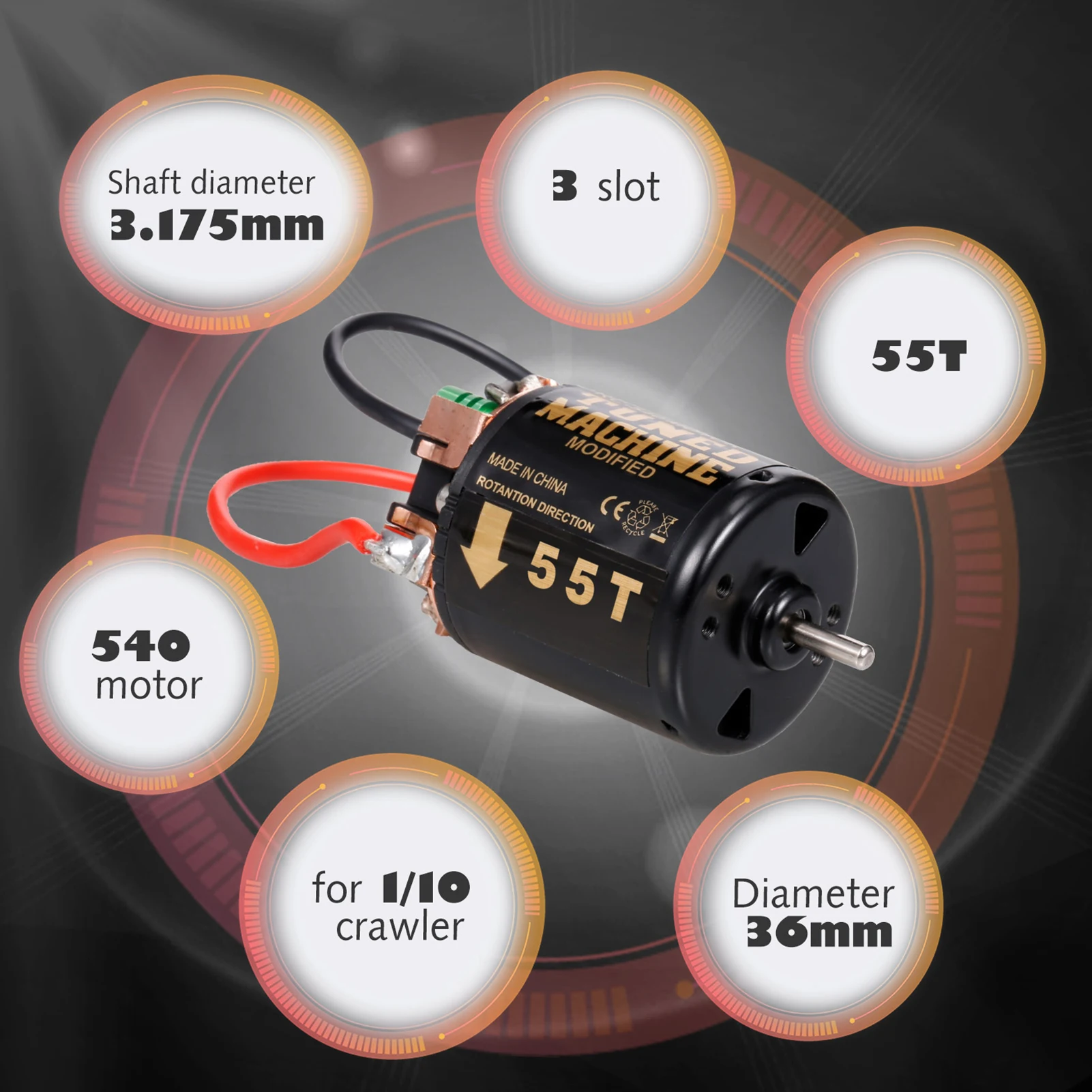 540 щеточный двигатель RC Crawler Motor 35T 45T 55T 3 слота и 60A ESC Матовый Электрический контроллер скорости 6 в/2A BEC для 1/10 RC Car
540 щеточный двигатель RC Crawler Motor 35T 45T 55T 3 слота и 60A ESC Матовый Электрический контроллер скорости 6 в/2A BEC для 1/10 RC Car