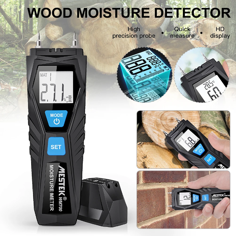 Two Pins Digital Wood Moisture Meter Wood Humidity Tester Timber Damp Detector with Large LCD Display for Wood Building Material
Two Pins Digital Wood Moisture Meter Wood Humidity Tester Timber Damp Detector with Large LCD Display for Wood Building Material